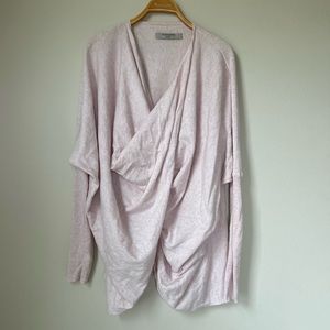All saints pink itat shrug draped knit top s